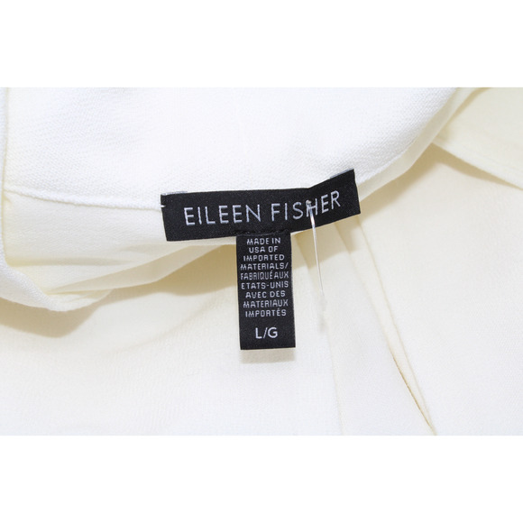 B0 Auth NWoT New EILEEN FISHER White Long Stretch Blazer Jacket Size L - Picture 5 of 6